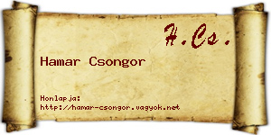 Hamar Csongor névjegykártya